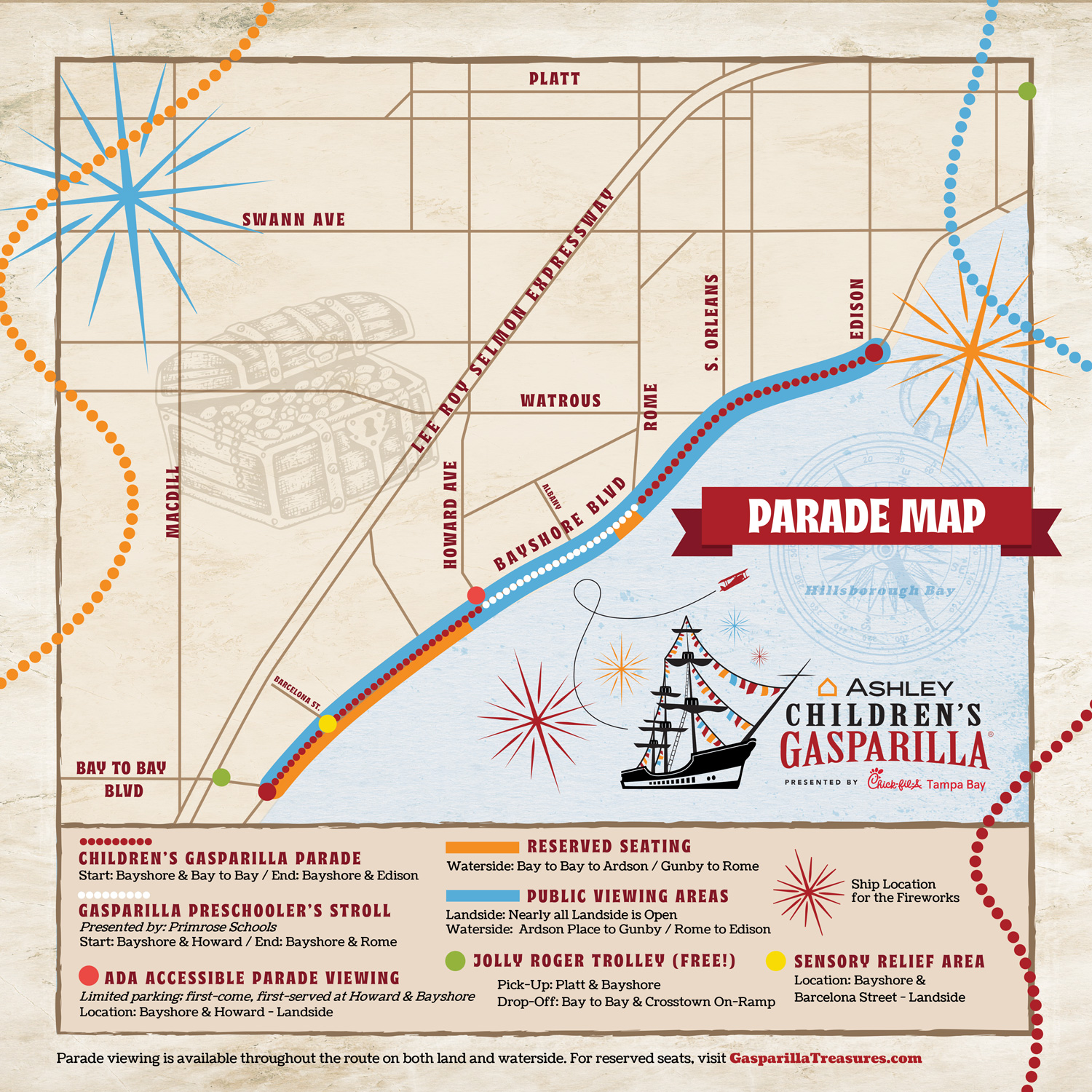 Childrens Gasparilla Parade Map 2024